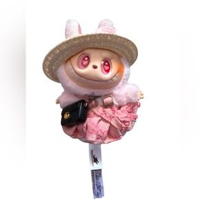 Charming Pink Bunny Doll with Hat and Bag